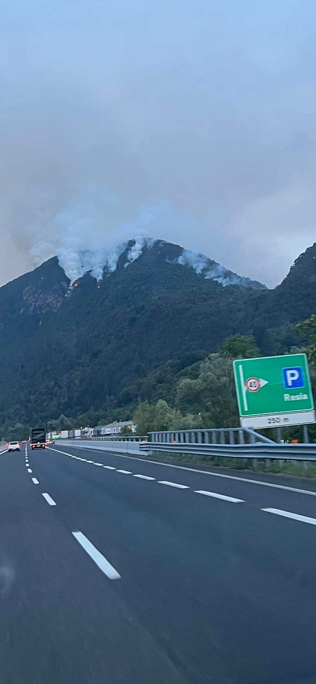Waldbrand bei Resia - Nördlich von Udine
