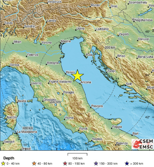 Erdbeben in Italien an der Adria