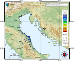 Auswirkung Erdbeben von Zadar bis nach Italien