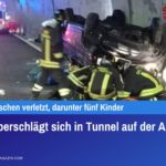 Auto überschlägt sich in Tunnel auf der A23