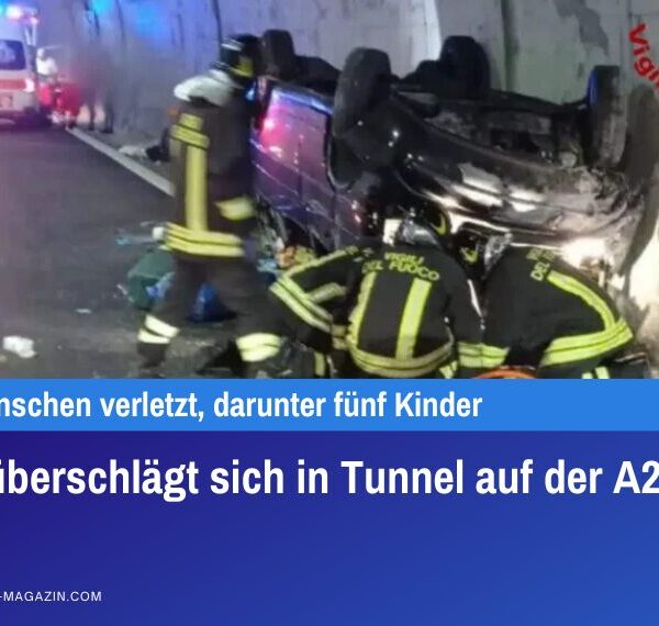 Auto überschlägt sich in Tunnel auf der A23